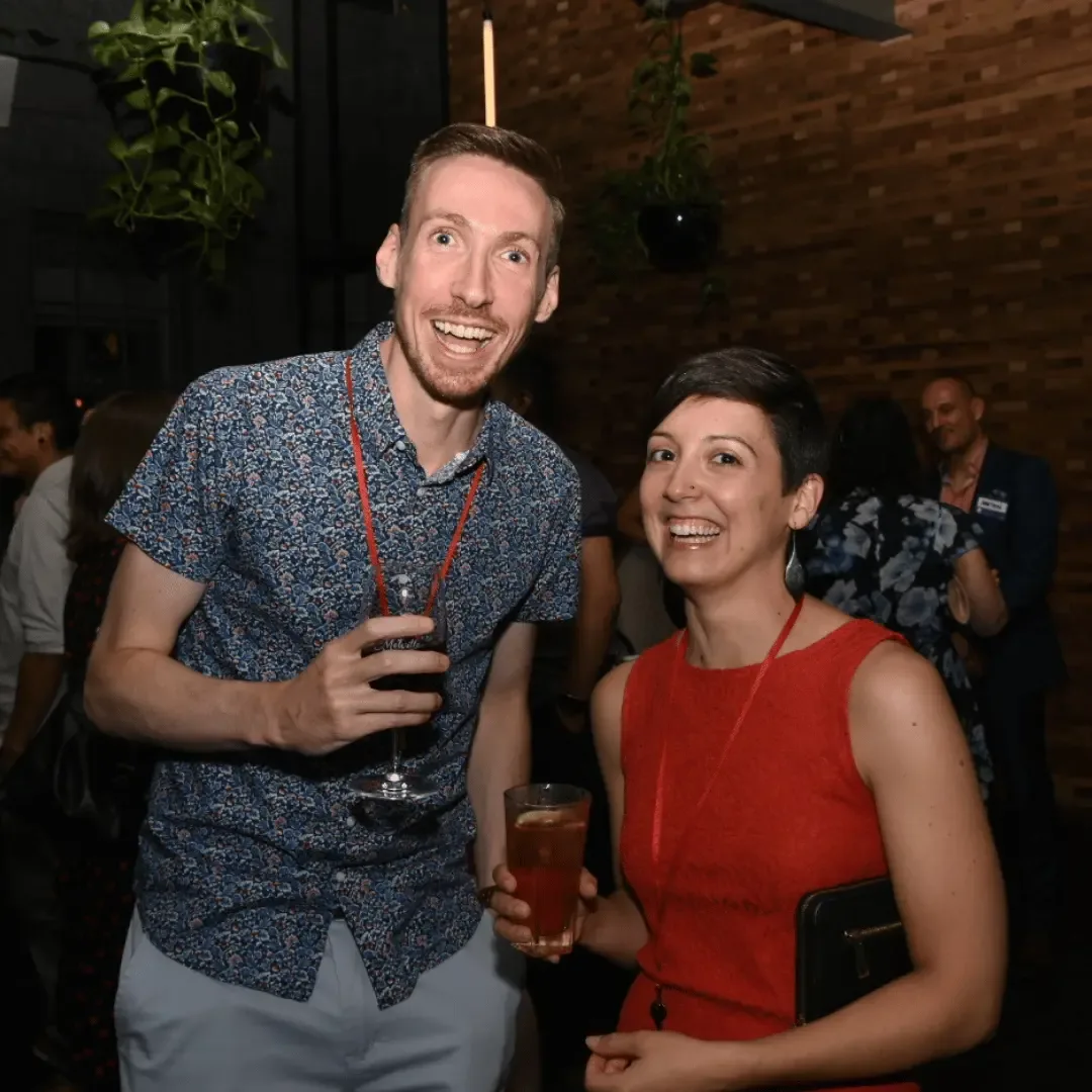 A smiling couple at the Melbourne event